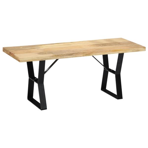 Grote foto vidaxl bankje 110 cm massief mangohout huis en inrichting stoelen
