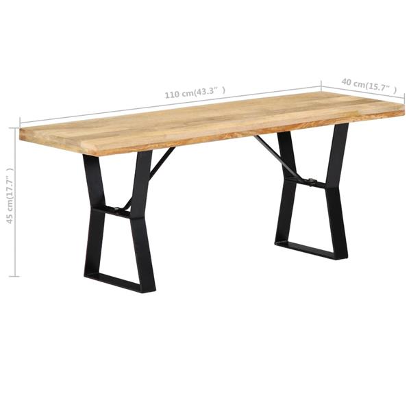 Grote foto vidaxl bankje 110 cm massief mangohout huis en inrichting stoelen