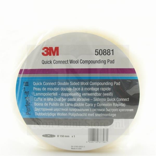 Grote foto 3m 50881 quick connect double sided wool compounding pad 150mm per stuk doe het zelf en verbouw verven en sierpleisters