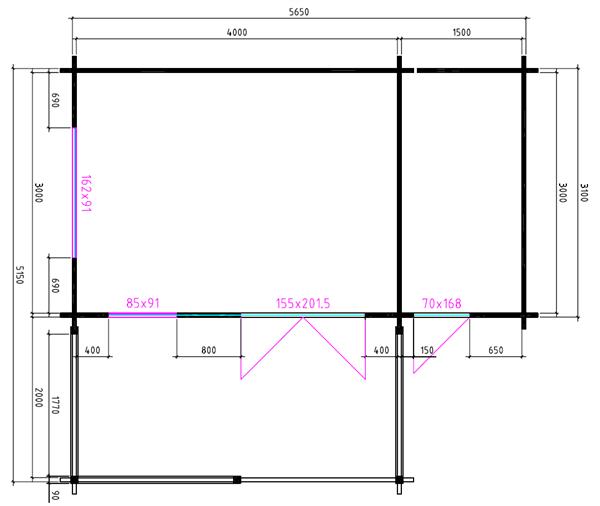 Grote foto tuinhuis blokhut 4x3 2z 495 x 340 x 265 h cm tuin en terras tuinhuisjes en blokhutten
