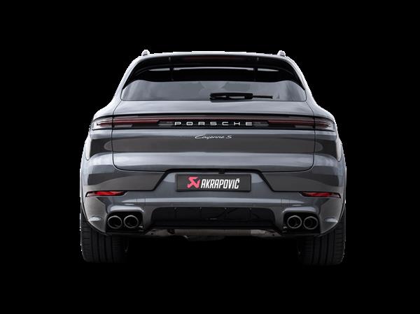 Grote foto dit betreft een porsche cayenne s e hybrid akrapovic uitlaat catback systeem auto onderdelen tuning en styling