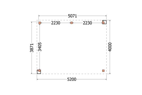 Grote foto overkapping verona type a 520 x 400 cm tuin en terras tuinhuisjes en blokhutten