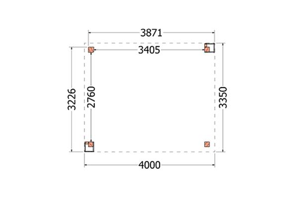 Grote foto overkapping verona type a 400 x 335 cm tuin en terras tuinhuisjes en blokhutten