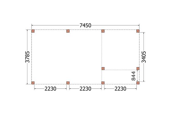 Grote foto overkapping palermo xxl type d 745 x 380 cm tuin en terras tuinhuisjes en blokhutten