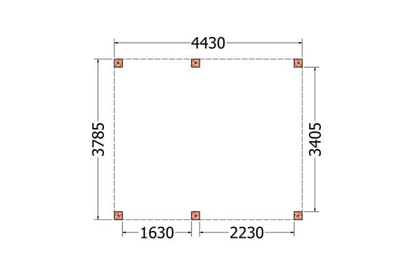 Grote foto overkapping palermo xxl type b 445 x 380 cm tuin en terras tuinhuisjes en blokhutten