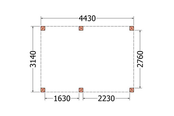 Grote foto overkapping palermo xxl type b 445 x 315 cm tuin en terras tuinhuisjes en blokhutten