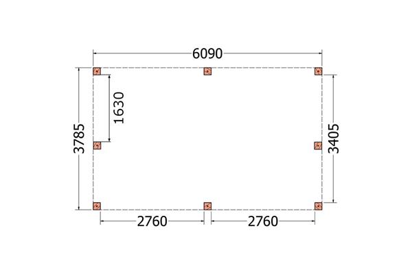Grote foto overkapping palermo xxl type a 610 x 380 cm tuin en terras tuinhuisjes en blokhutten