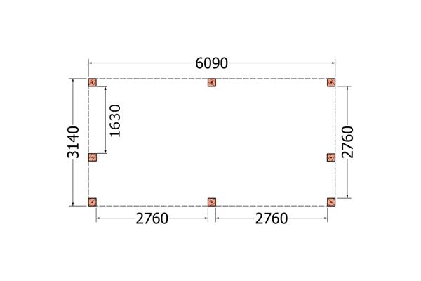 Grote foto overkapping palermo xxl type a 610 x 315 cm tuin en terras tuinhuisjes en blokhutten