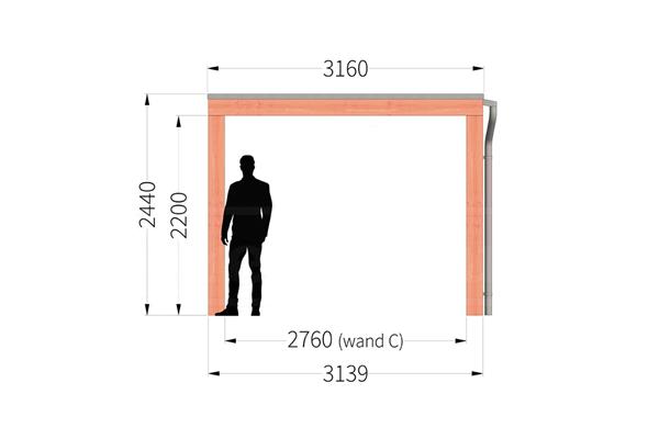 Grote foto overkapping palermo xxl type a 610 x 315 cm tuin en terras tuinhuisjes en blokhutten