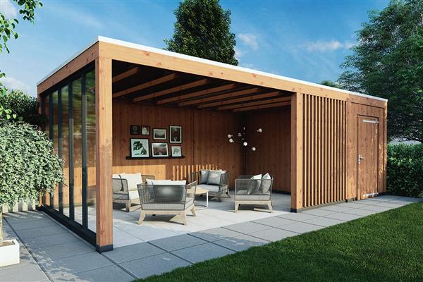 Grote foto overkapping palermo type d 955 x 310 cm tuin en terras tuinhuisjes en blokhutten