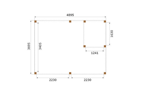 Grote foto overkapping palermo type c 490 x 370 cm tuin en terras tuinhuisjes en blokhutten