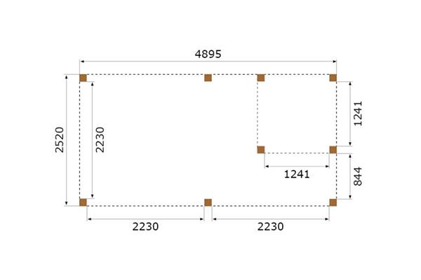 Grote foto overkapping palermo type c 490 x 255 cm tuin en terras tuinhuisjes en blokhutten