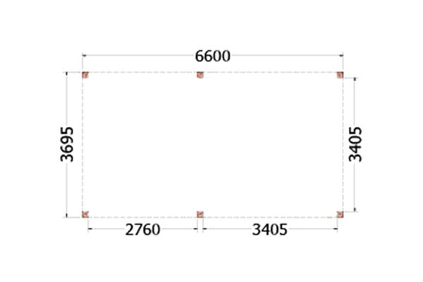 Grote foto overkapping palermo type b 660 x 370 cm tuin en terras tuinhuisjes en blokhutten