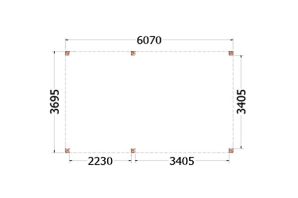 Grote foto overkapping palermo type b 610 x 370 cm tuin en terras tuinhuisjes en blokhutten