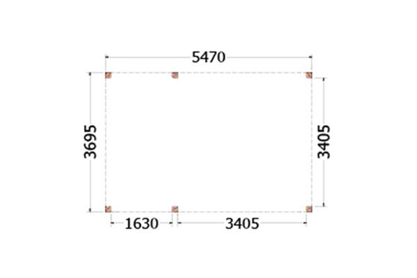 Grote foto overkapping palermo type b 550 x 370 cm tuin en terras tuinhuisjes en blokhutten