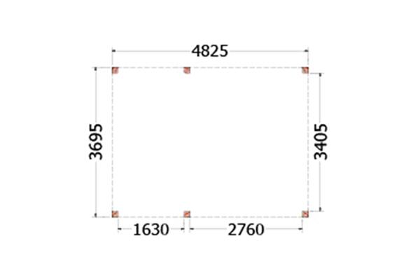 Grote foto overkapping palermo type b 485 x 370 cm tuin en terras tuinhuisjes en blokhutten
