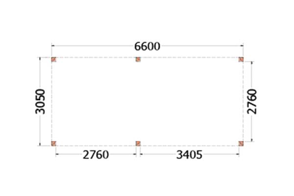 Grote foto overkapping palermo type b 660 x 310 cm tuin en terras tuinhuisjes en blokhutten