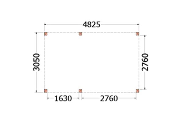 Grote foto overkapping palermo type b 485 x 310 cm tuin en terras tuinhuisjes en blokhutten