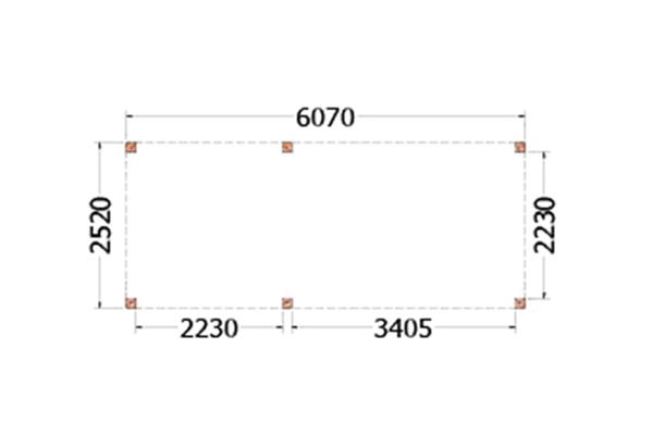 Grote foto overkapping palermo type b 610 x 255 cm tuin en terras tuinhuisjes en blokhutten