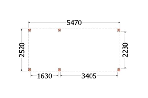 Grote foto overkapping palermo type b 550 x 255 cm tuin en terras tuinhuisjes en blokhutten