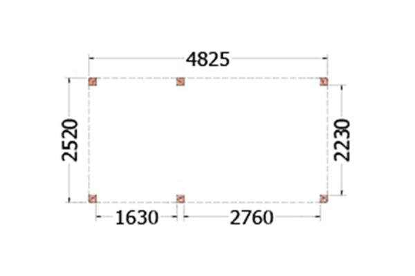 Grote foto overkapping palermo type b 485 x 255 cm tuin en terras tuinhuisjes en blokhutten