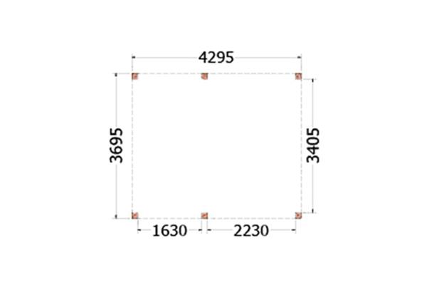 Grote foto overkapping palermo type a 430 x 370 cm tuin en terras tuinhuisjes en blokhutten