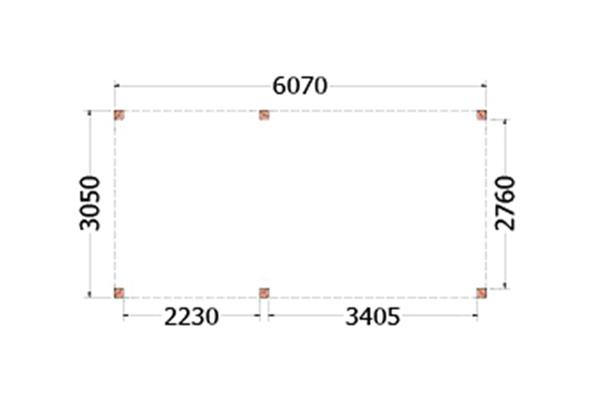 Grote foto overkapping palermo type a 610 x 310 cm tuin en terras tuinhuisjes en blokhutten