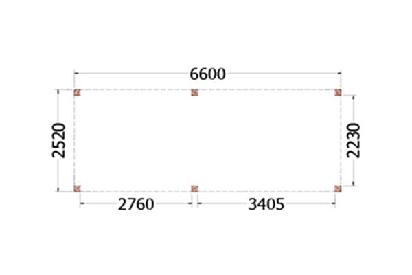 Grote foto overkapping palermo type a 660 x 255 cm tuin en terras tuinhuisjes en blokhutten