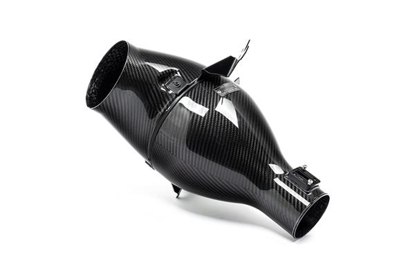 Grote foto dit betreft een eventuri lotus emira v6 koolstofluchtfiltersysteem auto onderdelen tuning en styling
