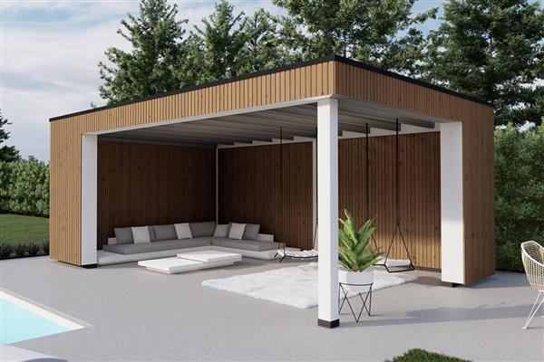Grote foto overkapping capri type b 720 x 490 cm tuin en terras tuinhuisjes en blokhutten