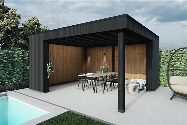 Grote foto overkapping capri type a 720 x 490 cm tuin en terras tuinhuisjes en blokhutten