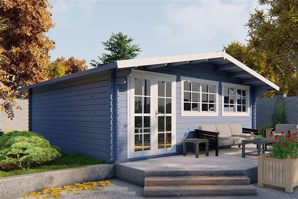 Grote foto blokhut helle tuin en terras tuinhuisjes en blokhutten