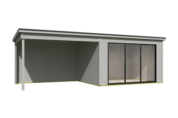Grote foto tuinhuis pernilla met overkapping tuin en terras tuinhuisjes en blokhutten