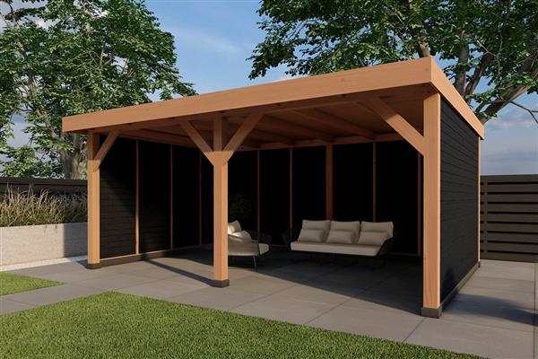 Grote foto dhz overkapping linde zwart tuin en terras tuinhuisjes en blokhutten