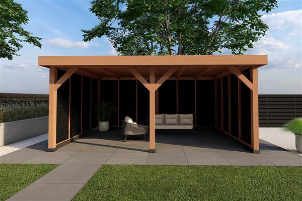 Grote foto dhz overkapping linde zwart tuin en terras tuinhuisjes en blokhutten
