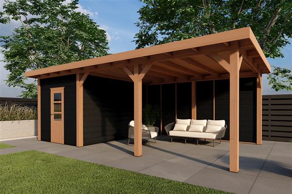 Grote foto dhz overkapping regge zwart tuin en terras tuinhuisjes en blokhutten