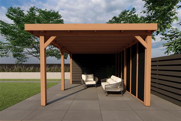 Grote foto dhz overkapping regge zwart tuin en terras tuinhuisjes en blokhutten