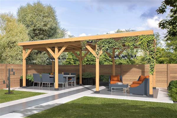 Grote foto dhz overkapping zoutelande 750 x 330 cm tuin en terras tuinhuisjes en blokhutten