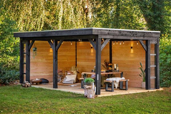 Grote foto dhz overkapping rijssen 600 x 400 cm tuin en terras tuinhuisjes en blokhutten