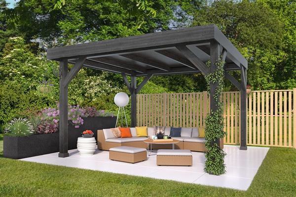 Grote foto dhz overkapping rijssen 400 x 400 cm tuin en terras tuinhuisjes en blokhutten