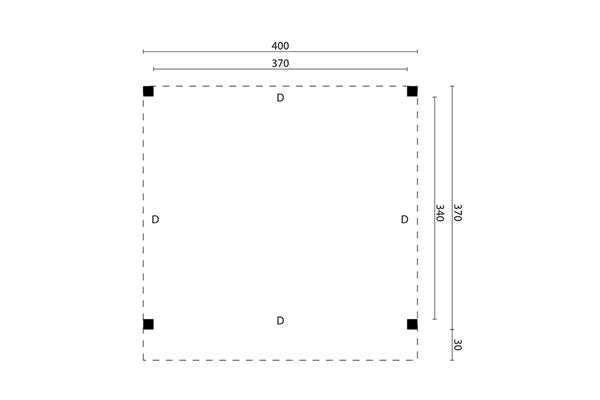 Grote foto dhz overkapping rijssen 400 x 400 cm tuin en terras tuinhuisjes en blokhutten