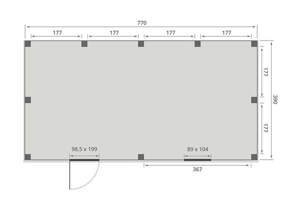 Grote foto overkapping smooth serie 5 douglas 800 x 400 cm fijnbezaagd tuin en terras tuinhuisjes en blokhutten