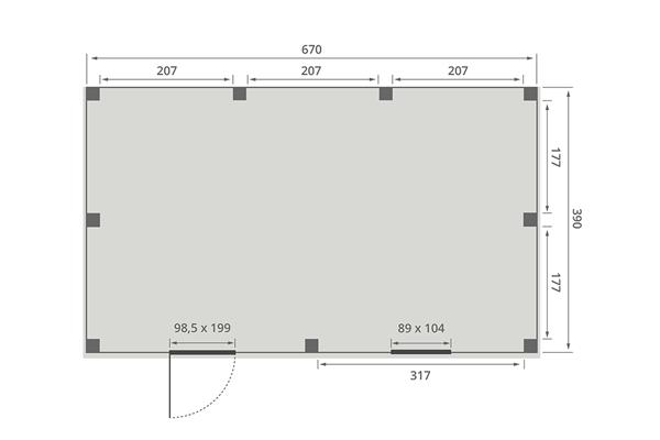 Grote foto overkapping smooth serie 5 douglas 700 x 400 cm fijnbezaagd tuin en terras tuinhuisjes en blokhutten