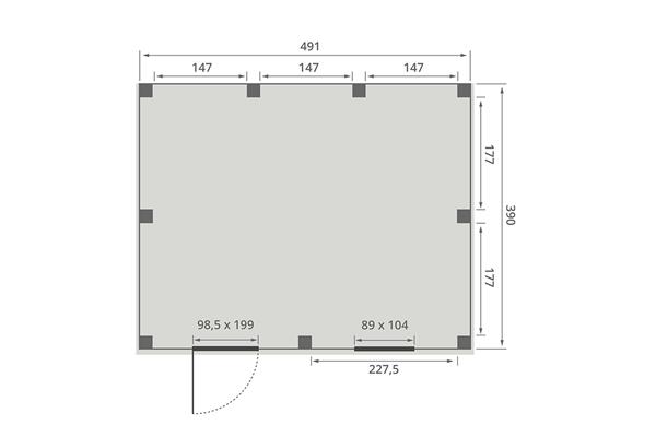 Grote foto overkapping smooth serie 5 douglas 500 x 400 cm fijnbezaagd tuin en terras tuinhuisjes en blokhutten