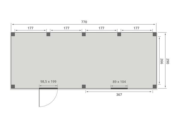 Grote foto overkapping smooth serie 5 douglas 800 x 300 cm fijnbezaagd tuin en terras tuinhuisjes en blokhutten