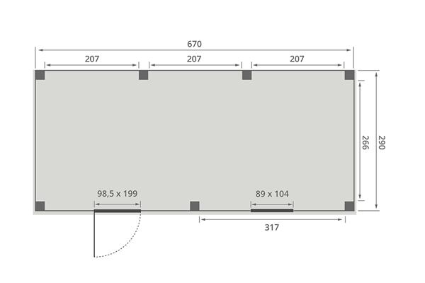 Grote foto overkapping smooth serie 5 douglas 700 x 300 cm fijnbezaagd tuin en terras tuinhuisjes en blokhutten