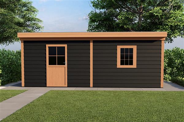 Grote foto overkapping smooth serie 5 douglas 700 x 300 cm fijnbezaagd tuin en terras tuinhuisjes en blokhutten