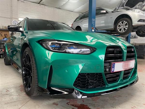 Grote foto bmw g80 g81 g82 g83 m3 m4 glans zwarte voorlip splitter p auto onderdelen tuning en styling