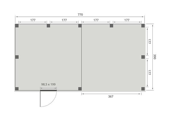 Grote foto overkapping smooth serie 4 douglas 800 x 400 cm fijnbezaagd tuin en terras tuinhuisjes en blokhutten