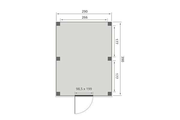 Grote foto overkapping smooth serie 4 douglas 300 x 400 cm fijnbezaagd tuin en terras tuinhuisjes en blokhutten